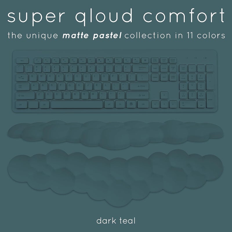 Create-ables Qloud Cloud Wrist Rest Keyboard Wrist Rest for Computer Keyboard Pad, Cloud Keyboard Wrist Rest, Wrist Pad for Keyboard, Memory Foam, Non Slip Base, Comes with Mouse Pad - Dark Teal - Image 3